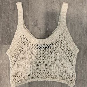 MINKPINK Crochet/Knit Top in White/Off White -XS☁️